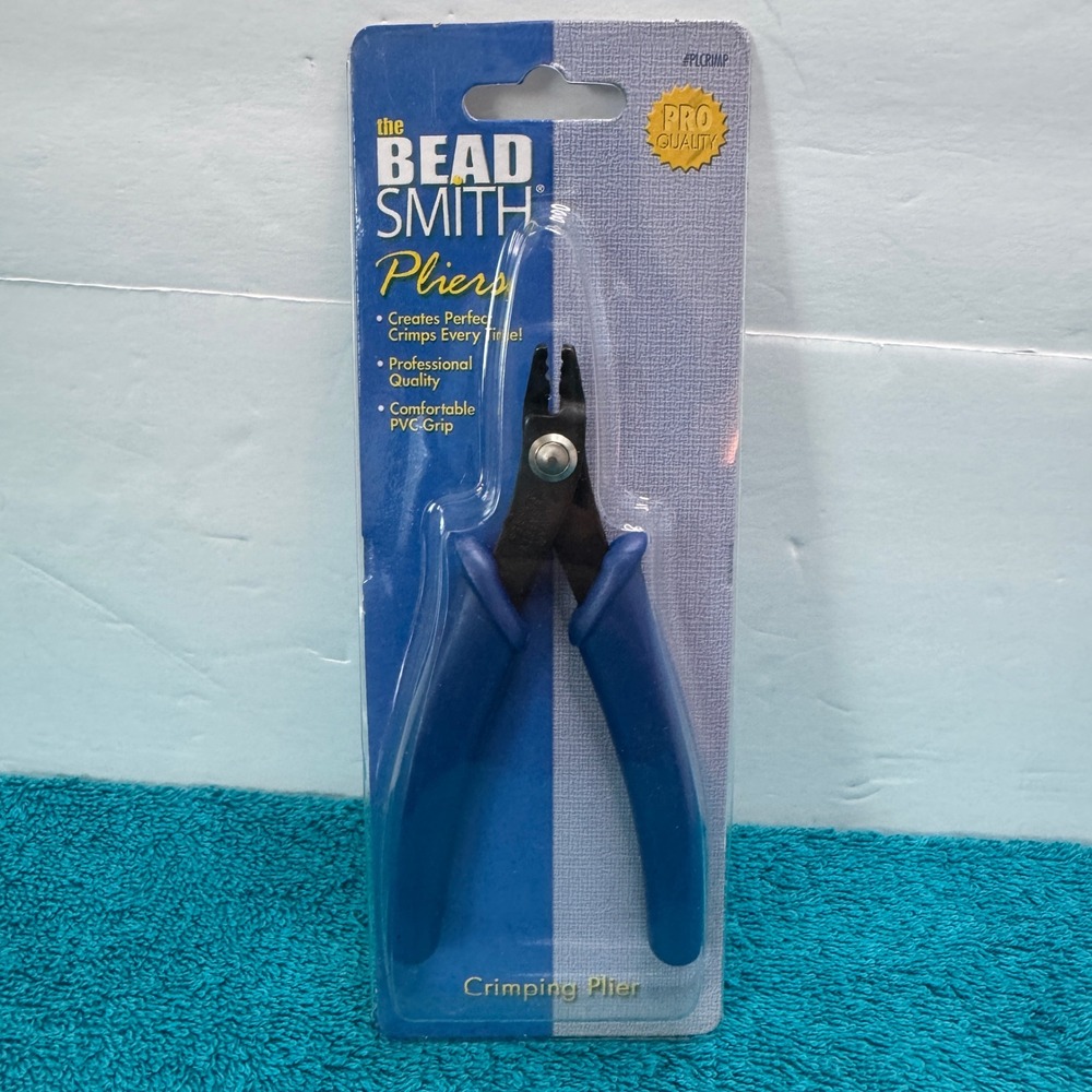 The Beadsmith Crimping Pliers Blue PVC Grip Jewelry Tool PLCRI1MP NEW